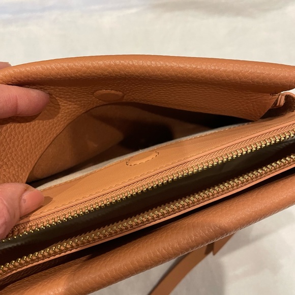 Genuine Oroton cross body in soft tan. - Picture 5 of 7